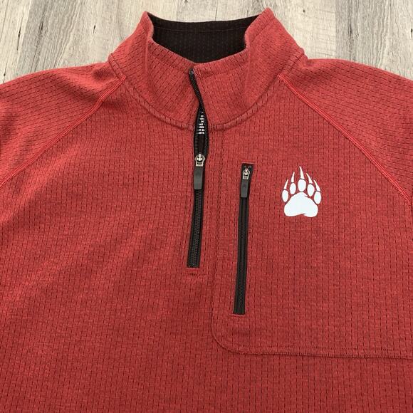 Alaskan Hardgear Pullover Mens Large Red 1/4 Zip Outdoor Bear Paw Logo Duluth - Picture 3 of 7